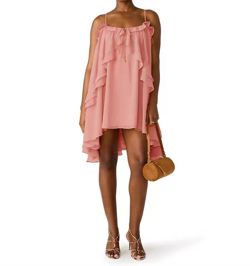 NEW STEVE MADDEN juiliany ruffle high low mini dress in pink